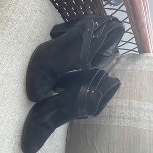 - Rag an bone harrow booties - black suede with black leather